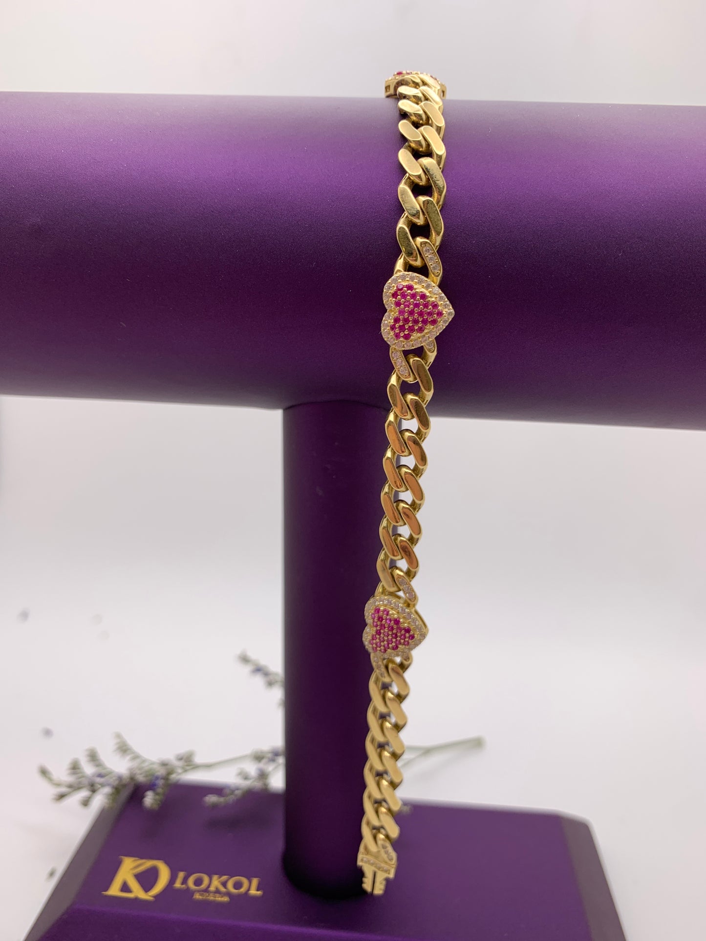Monaco Pink Hearts Bracelet