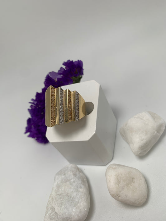 Anillo DE Mujer con Piedras Blancas y Carmelitas