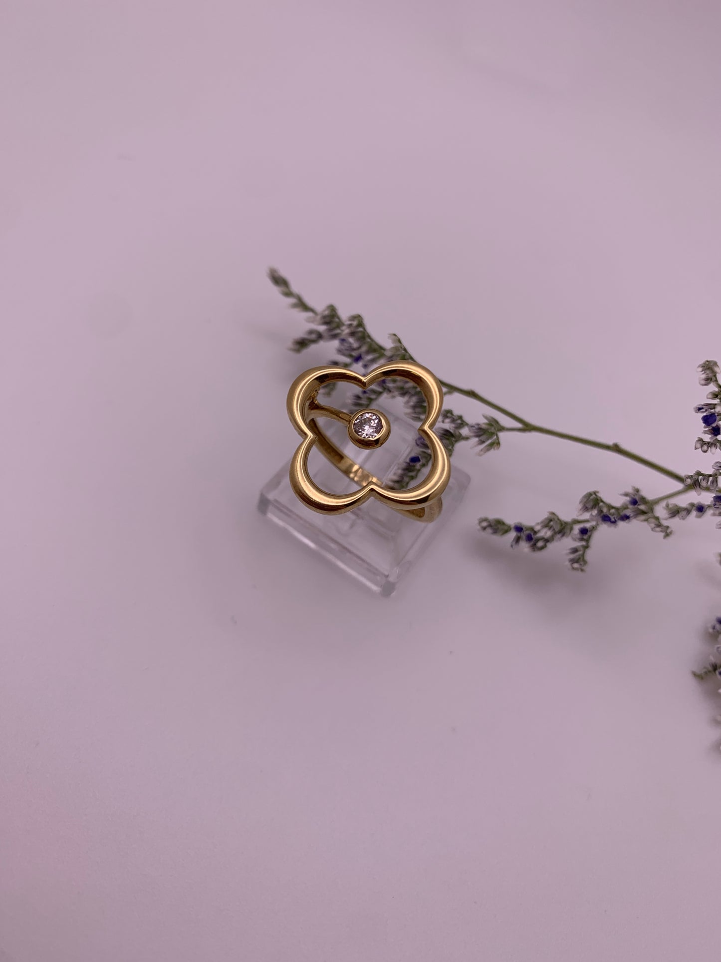 Large Flower Ring - 10K Gold
