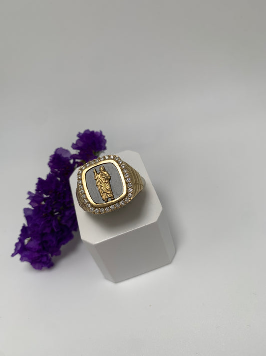 Anillo de San Judas Tadeo con Piedra Negra