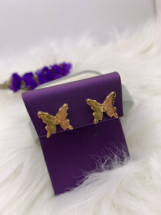Butterfly Earrings - 10K Gold Studs