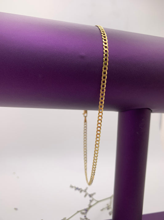 Diamond Cut Ankle Bracelet - 10K Gold