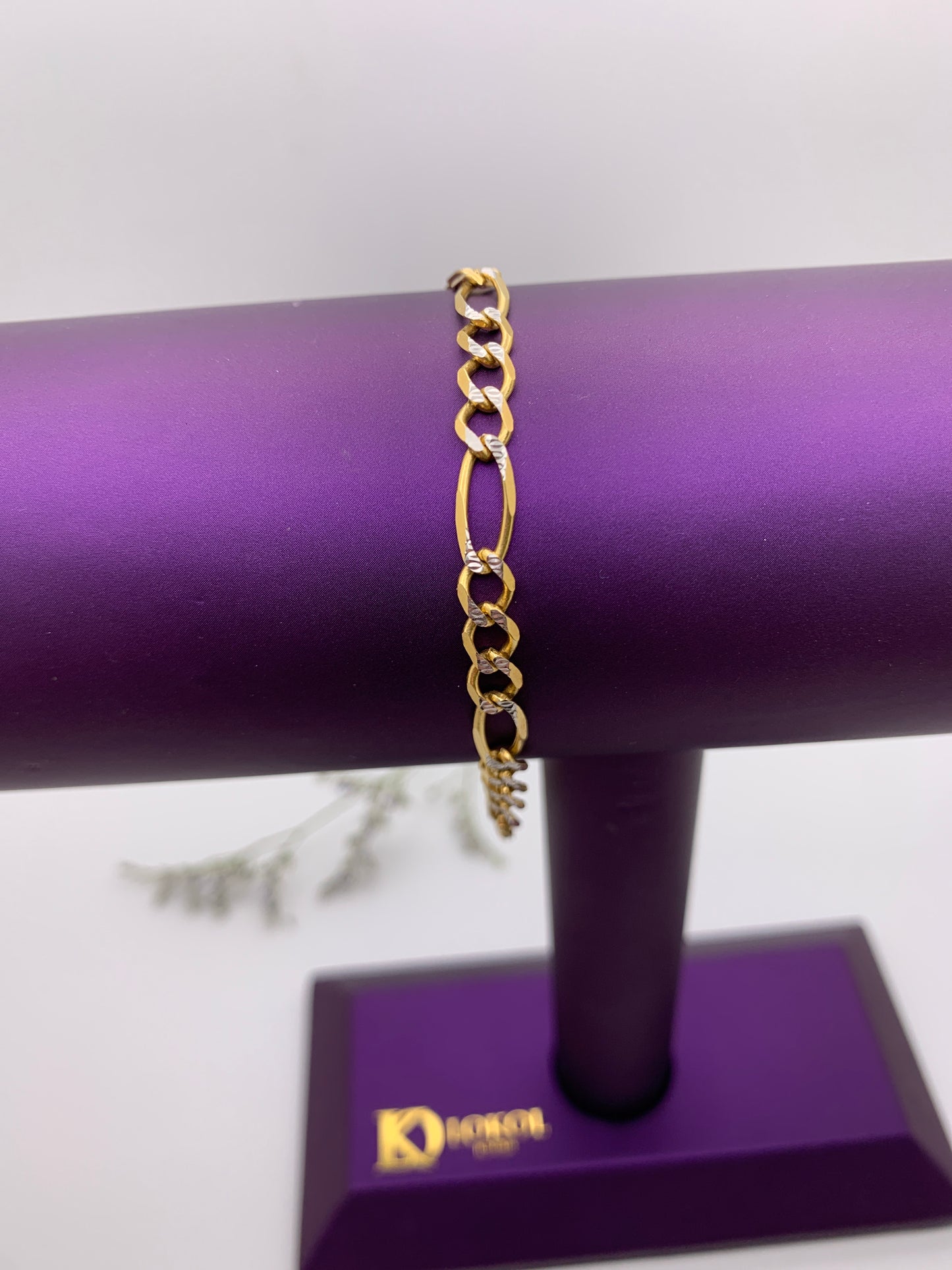 Two-Tone Figaro Bracelet