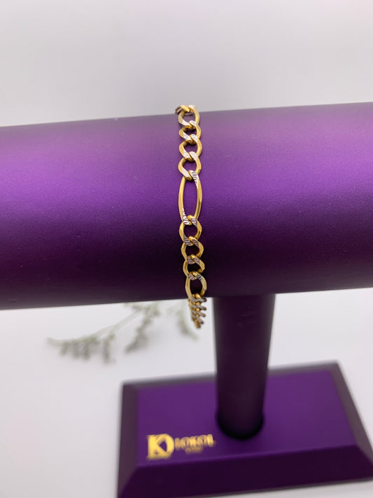 Two-Tone Figaro Bracelet