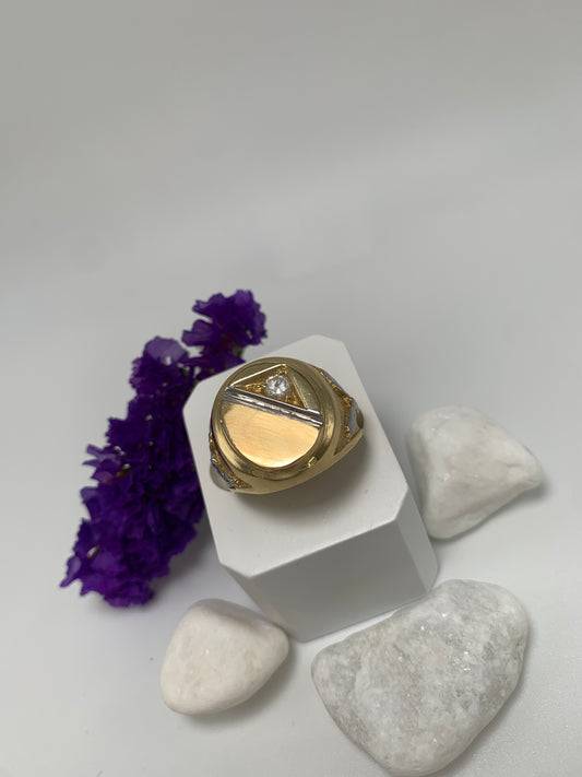 Anillo de Aguila Con Disenos Oro Blanco