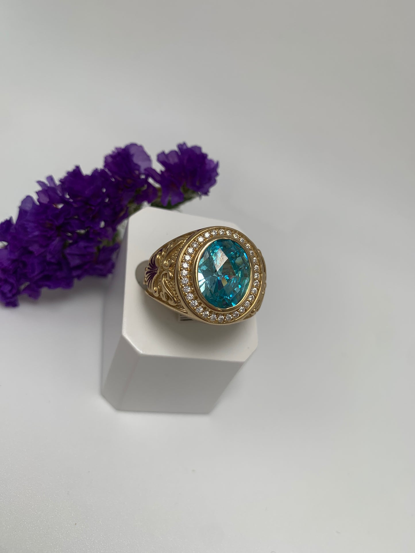 Anillo de Hombre Con Piedra Azul