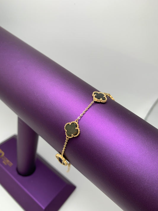 Manilla de 5 Treboles Negros