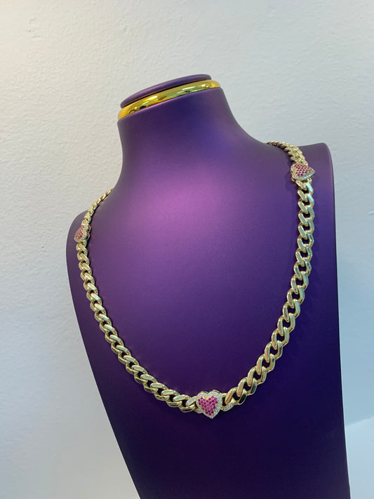 Gargantilla de 4 Corazon 18"